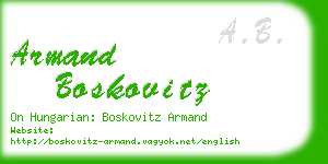 armand boskovitz business card